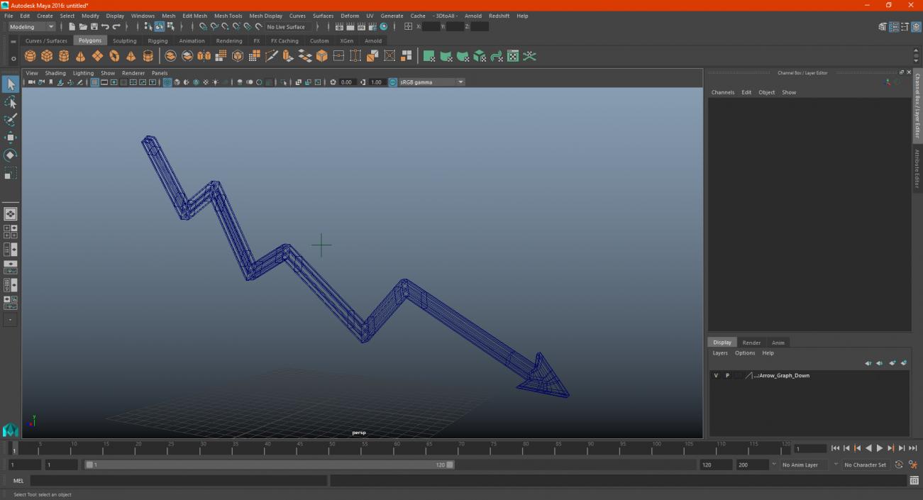 3D Arrow Graph Down