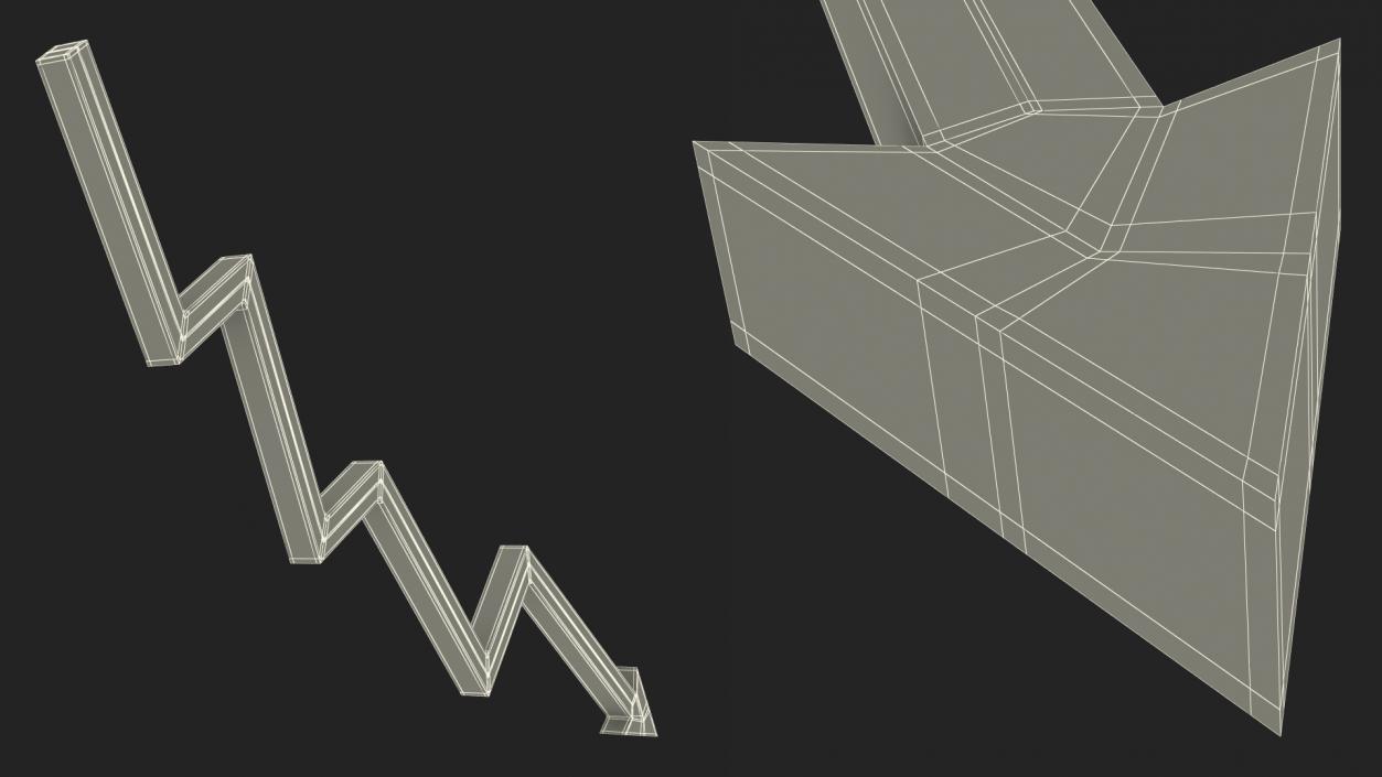 3D Arrow Graph Down