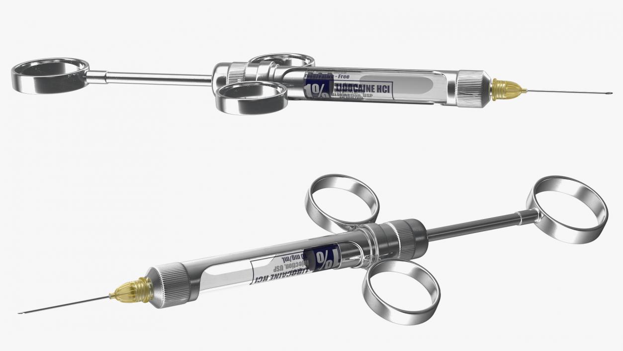 Dental Syringe with Lidocaine Carpule 3D