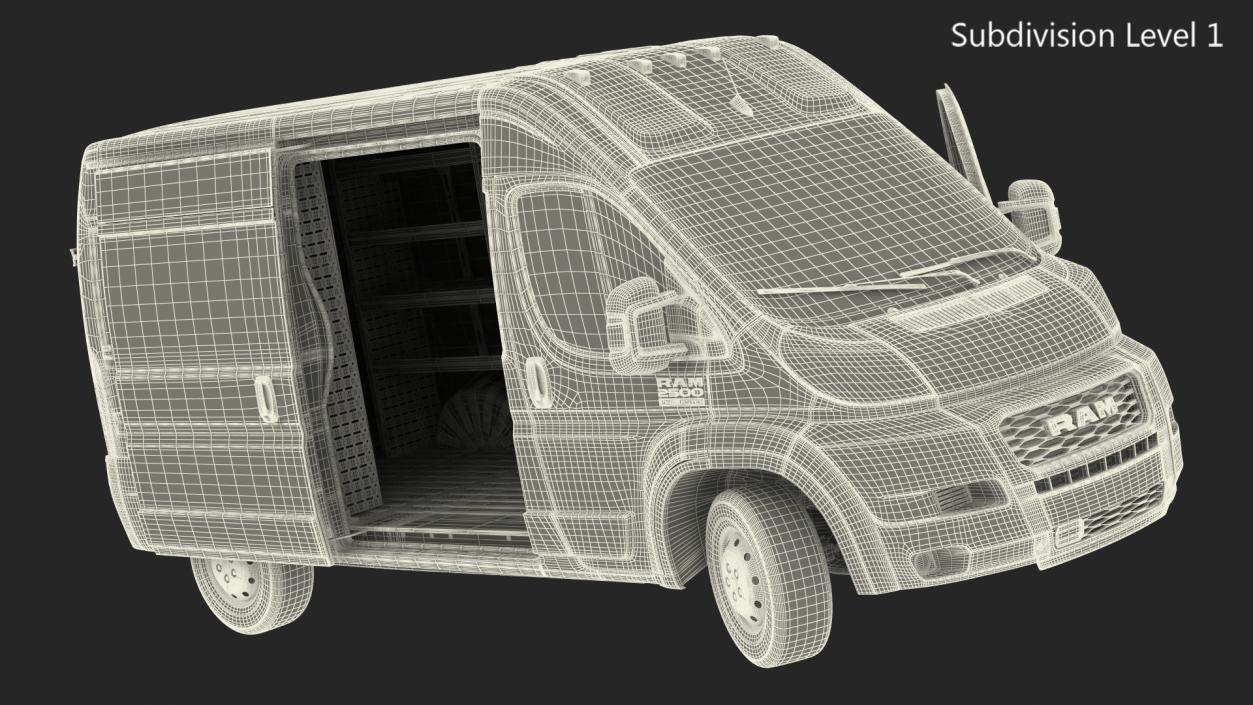 2022 RAM Promaster 136 Rigged 3D model