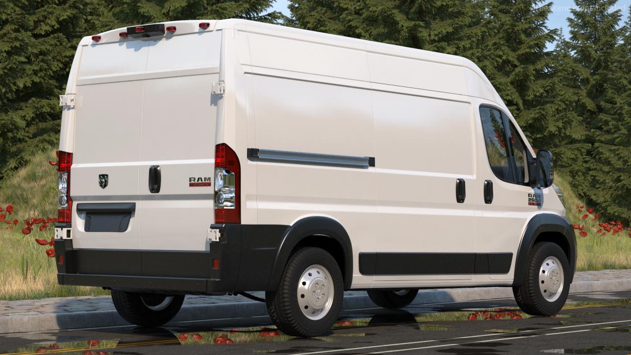 2022 RAM Promaster 136 Rigged 3D model