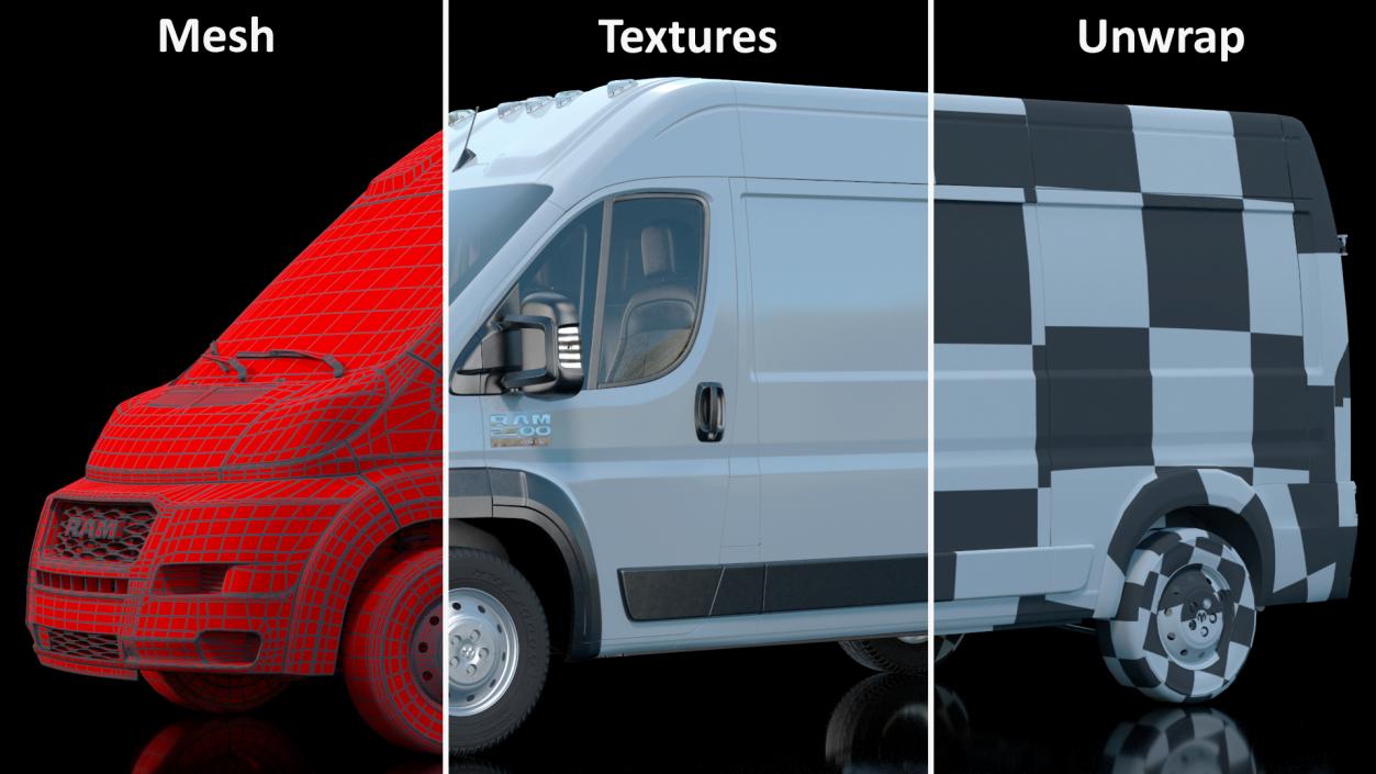 2022 RAM Promaster 136 Rigged 3D model