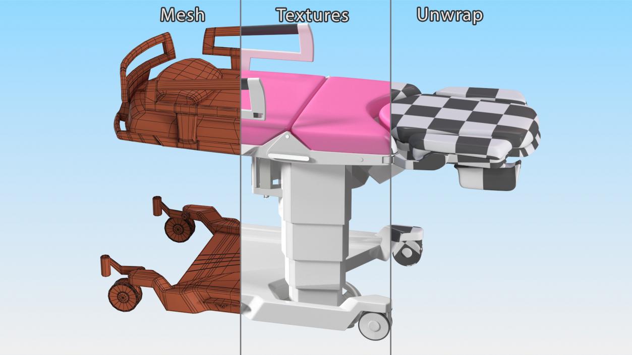 3D model AVE 2 Childbirth Bed Pink