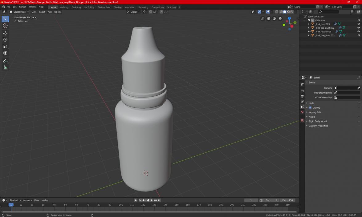 3D model Eye Dropper Bottle 20ml Mockup