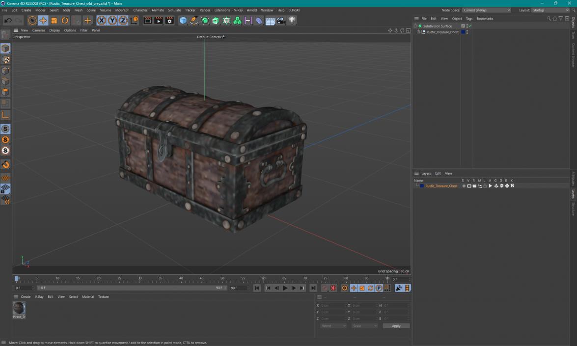 3D Rustic Treasure Chest