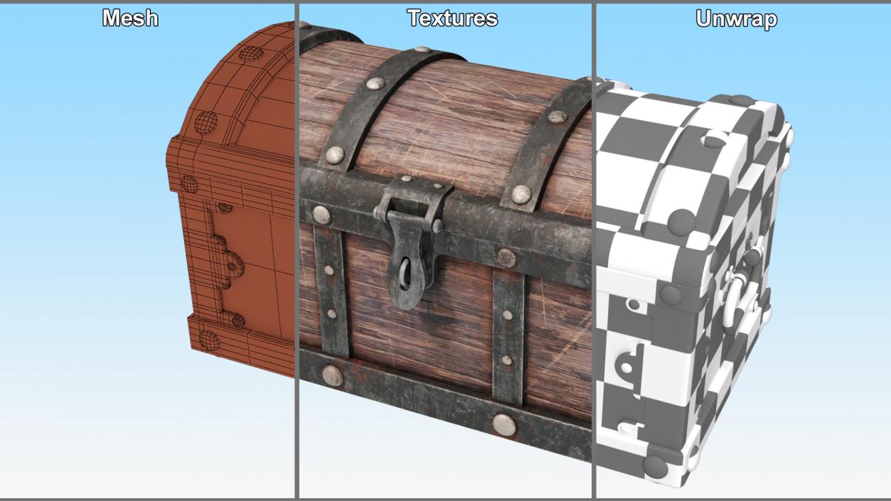 3D Rustic Treasure Chest