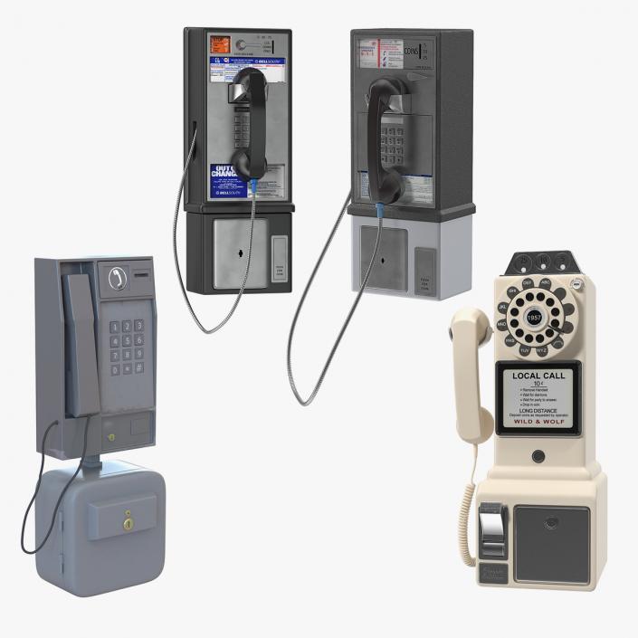 3D Pay Phones 3D Models Collection