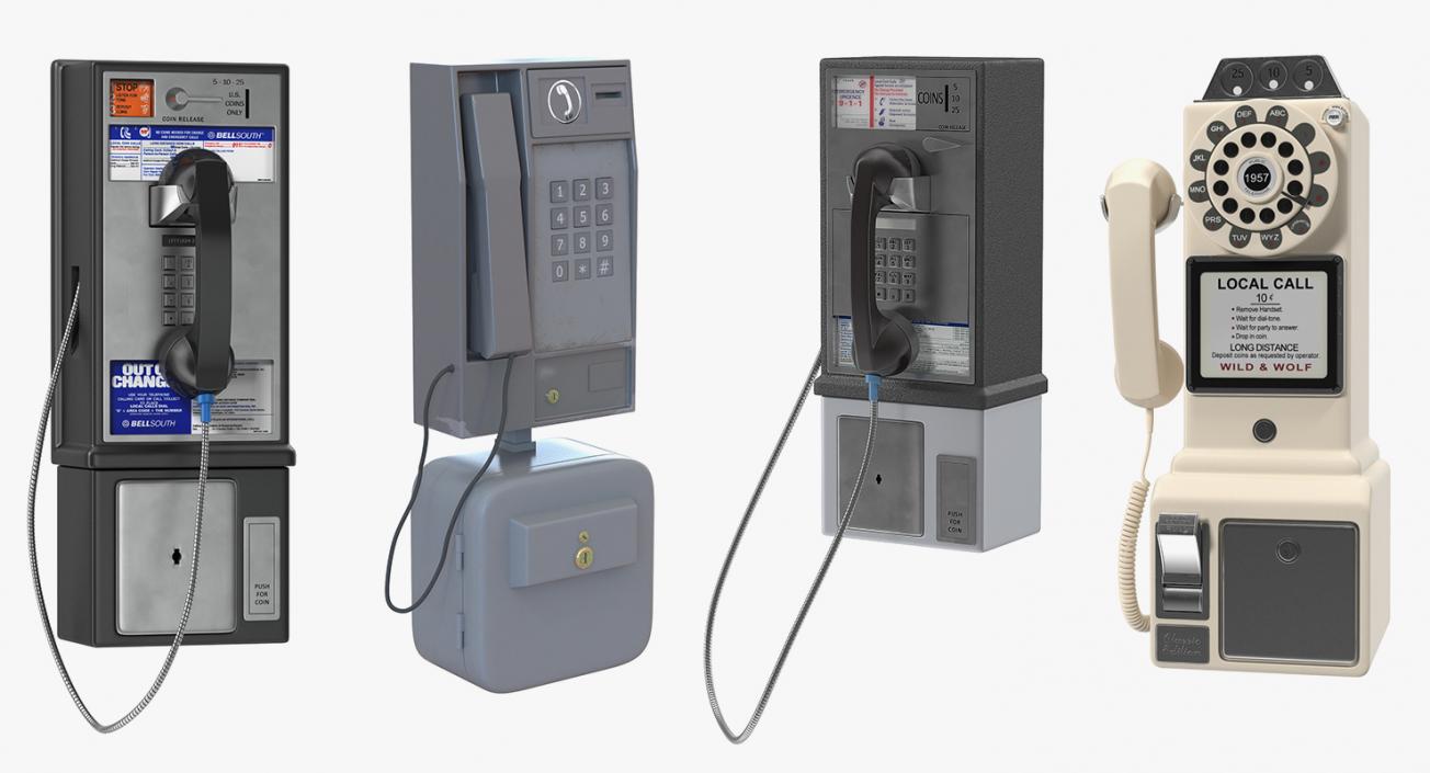 3D Pay Phones 3D Models Collection