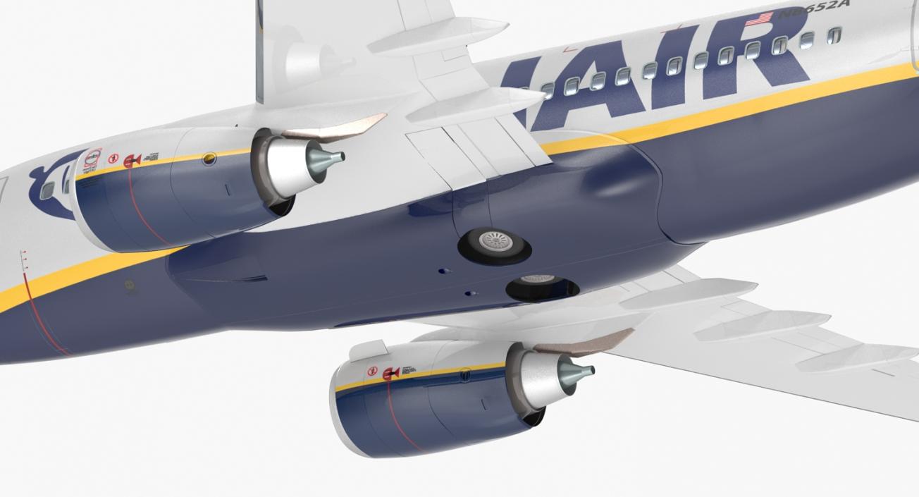 3D Boeing 737-600 with Interior Ryanair Rigged model