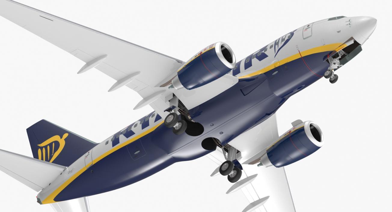 3D Boeing 737-600 with Interior Ryanair Rigged model