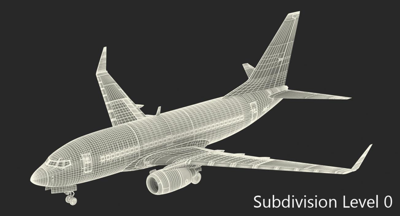 3D Boeing 737-600 with Interior Ryanair Rigged model