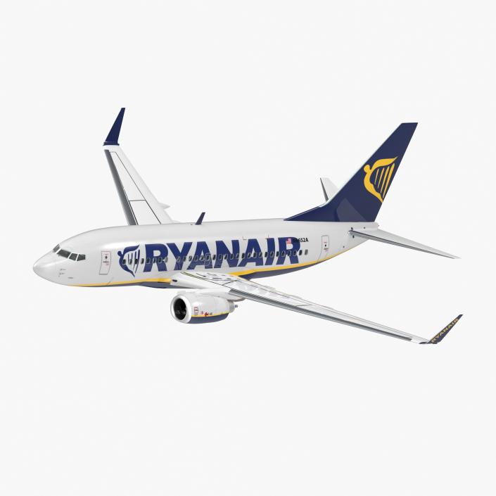 3D Boeing 737-600 with Interior Ryanair Rigged model