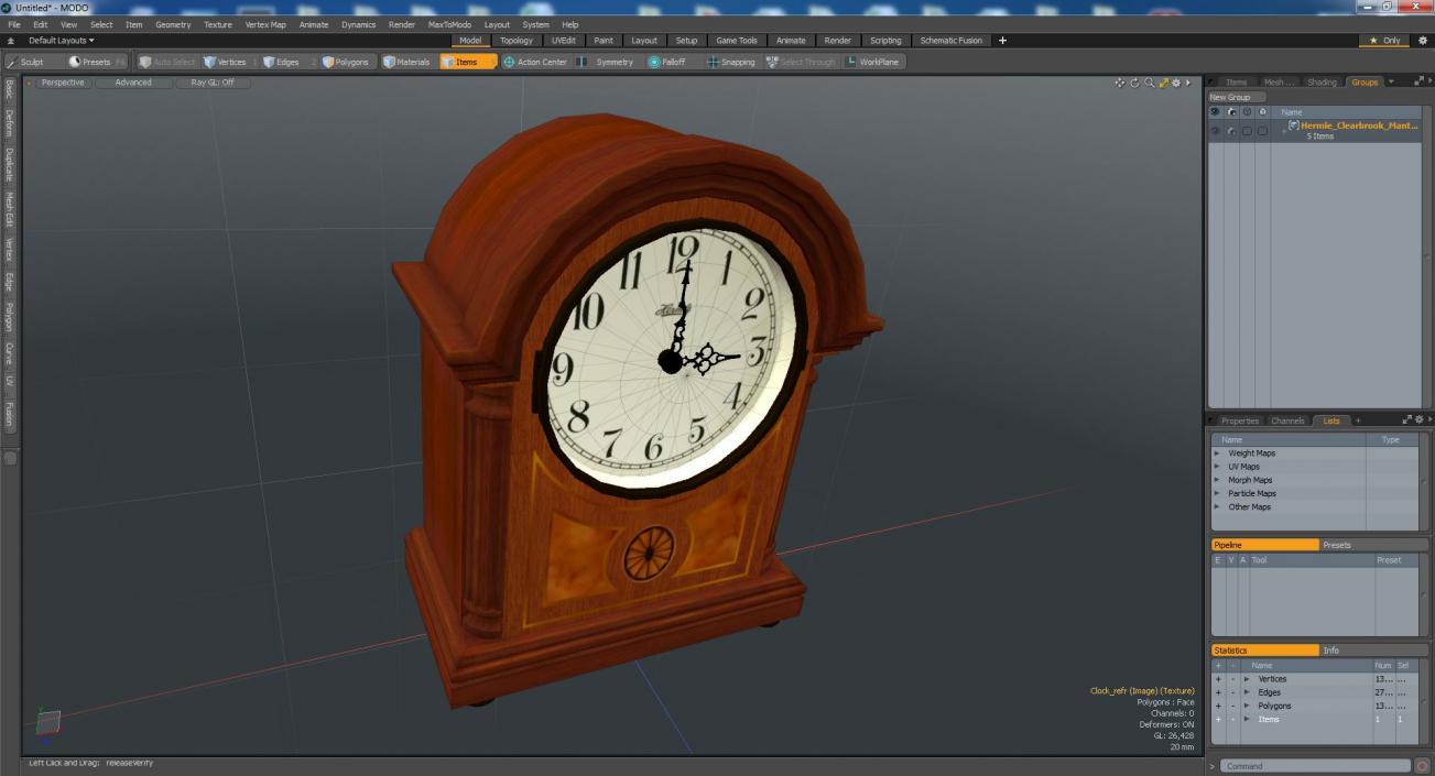 3D model Hermle Clearbrook Mantel Clock