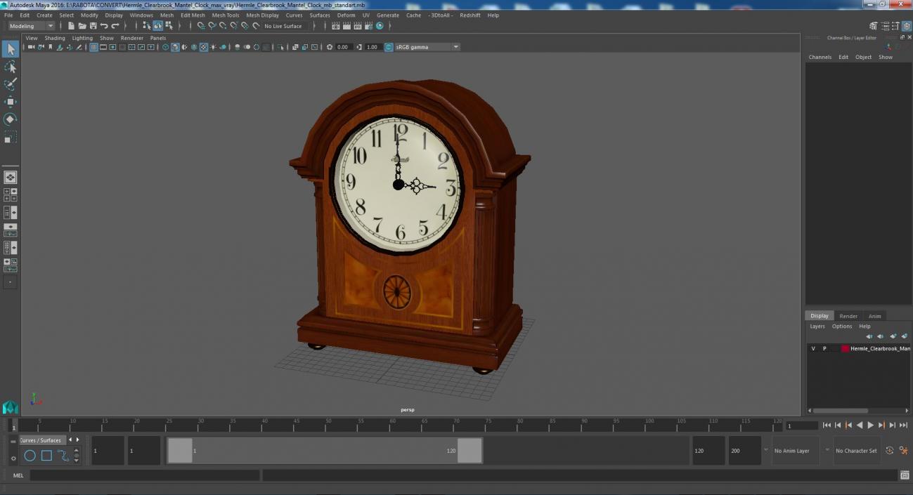 3D model Hermle Clearbrook Mantel Clock