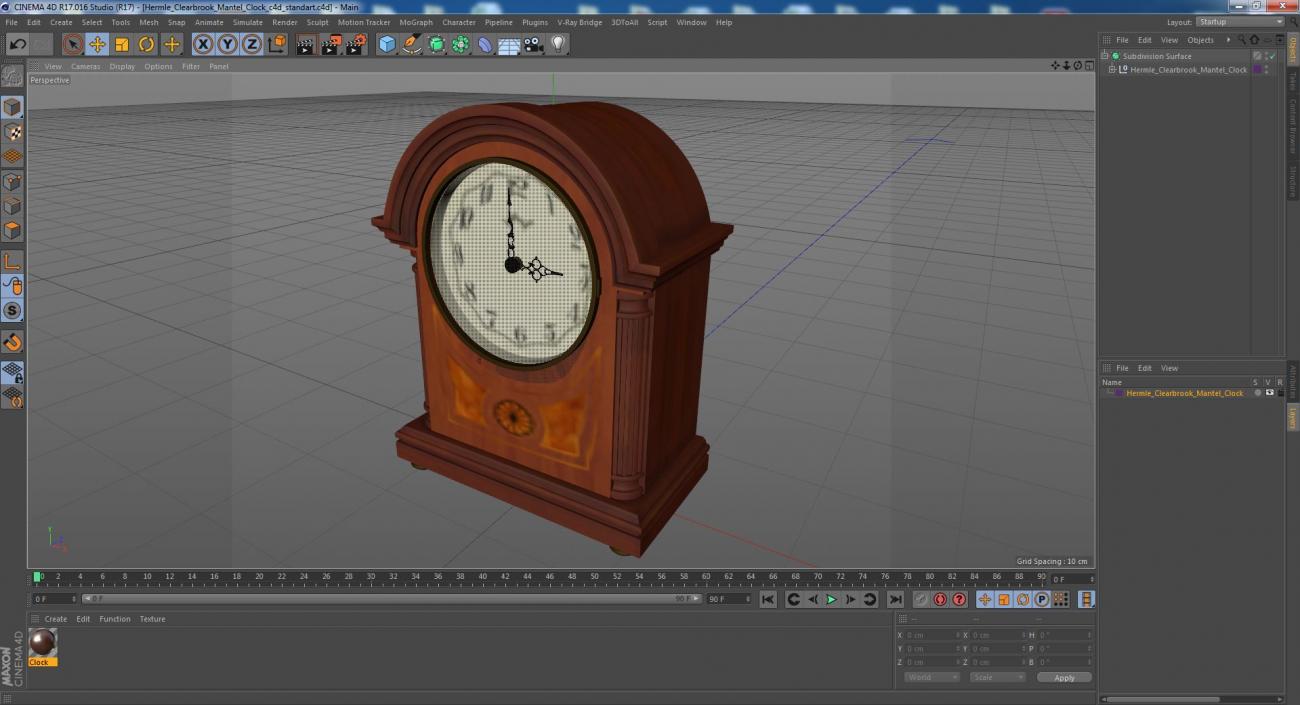 3D model Hermle Clearbrook Mantel Clock