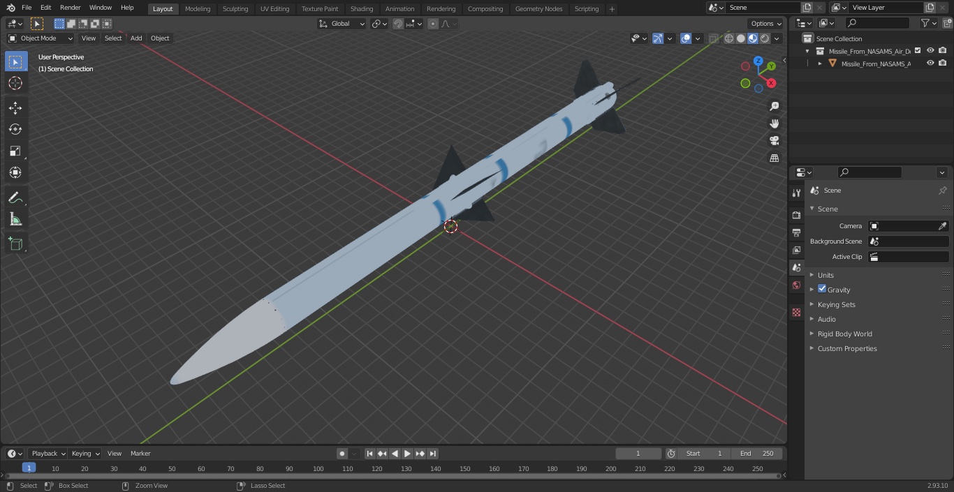 3D Missile From NASAMS Air Defense System model