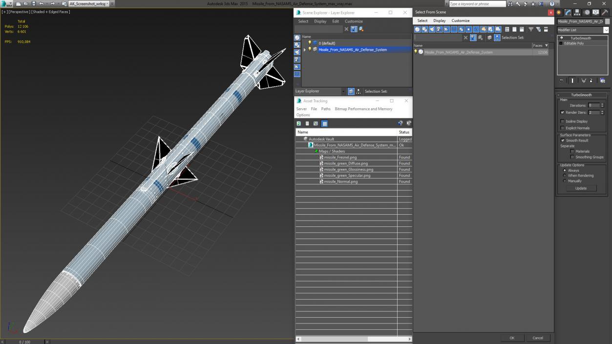 3D Missile From NASAMS Air Defense System model