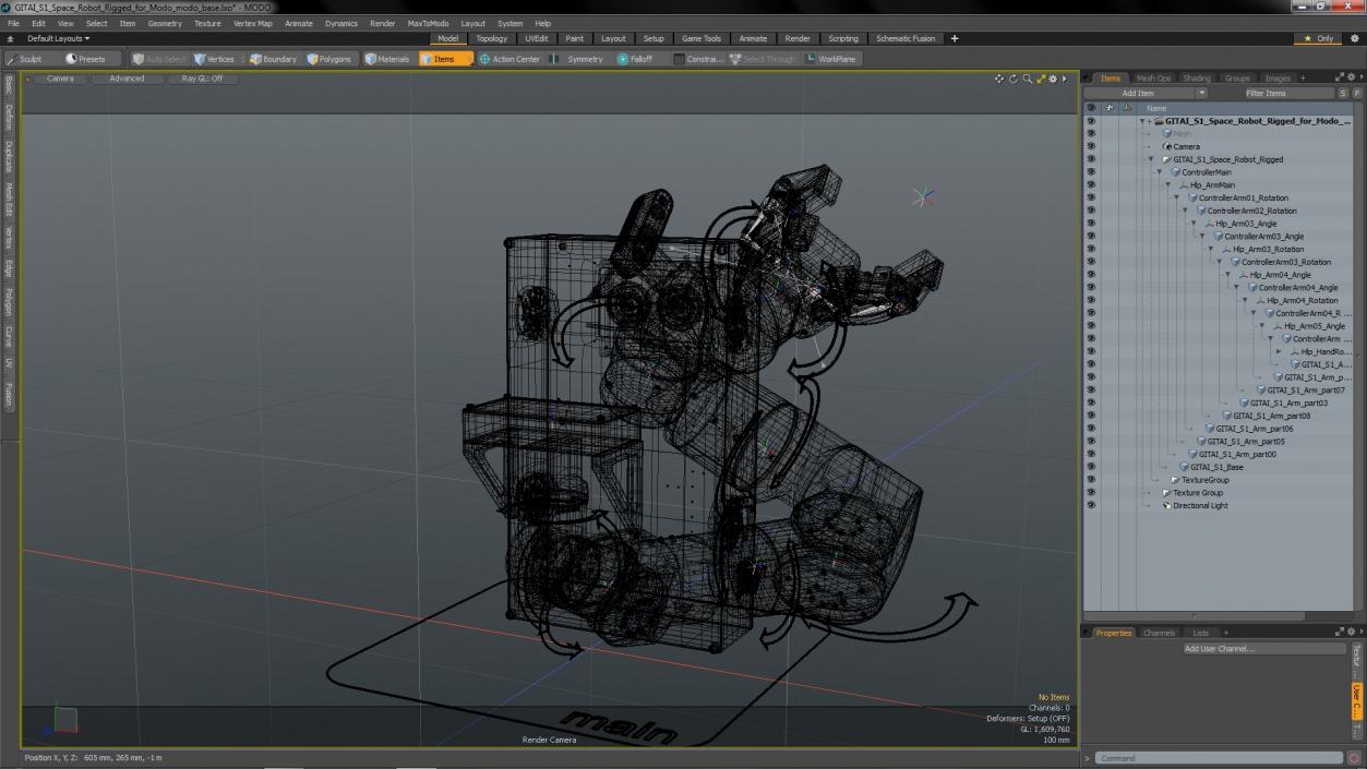 3D GITAI S1 Space Robot Rigged for Modo