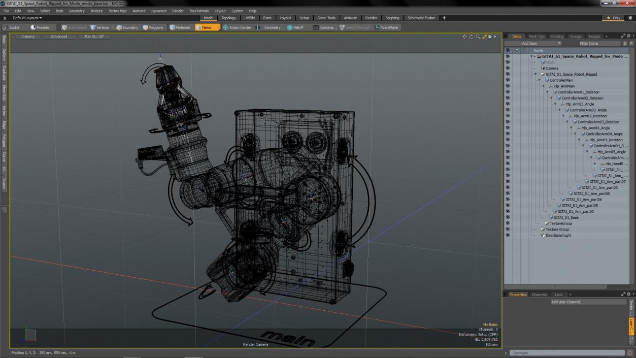 3D GITAI S1 Space Robot Rigged for Modo