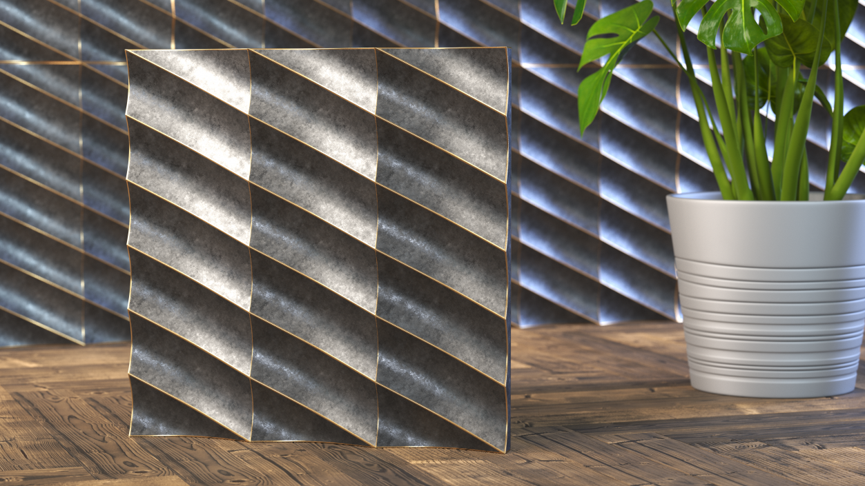 3D Wall Panel Half Pipe Metal