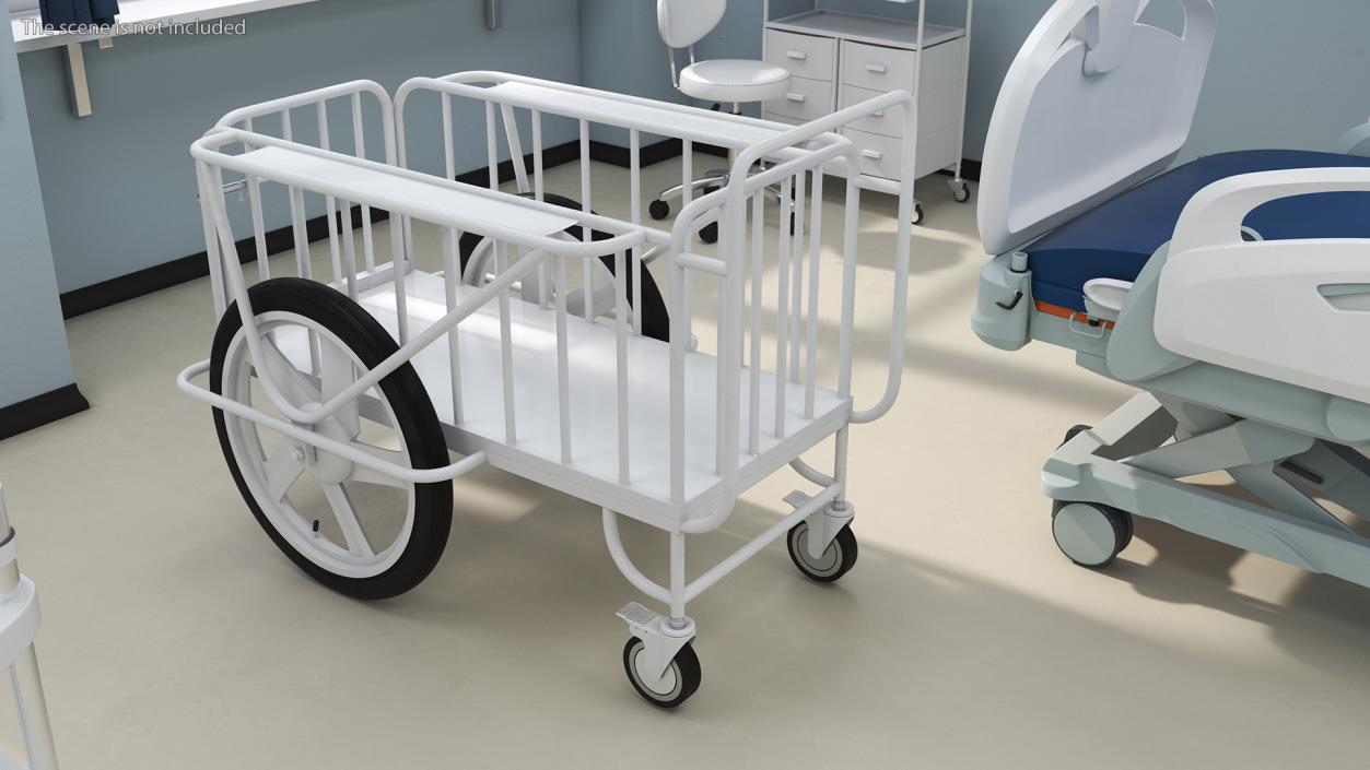 Medical Drugs Trolley White 3D