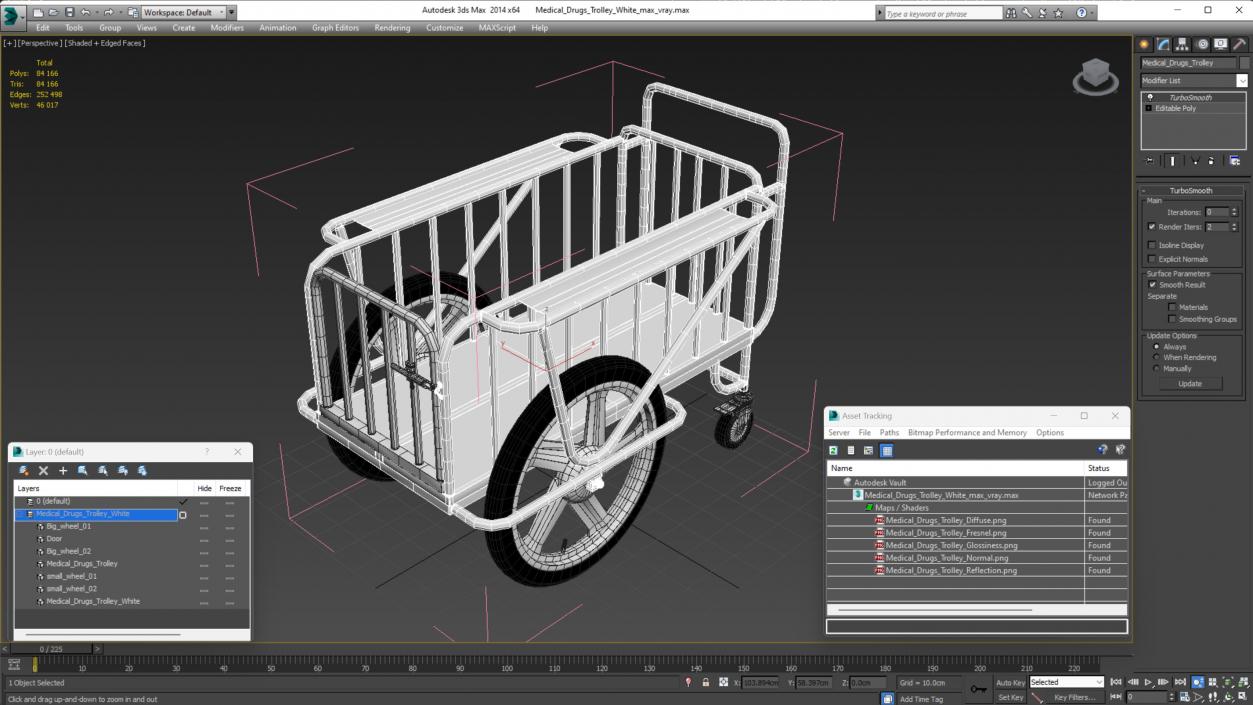 Medical Drugs Trolley White 3D