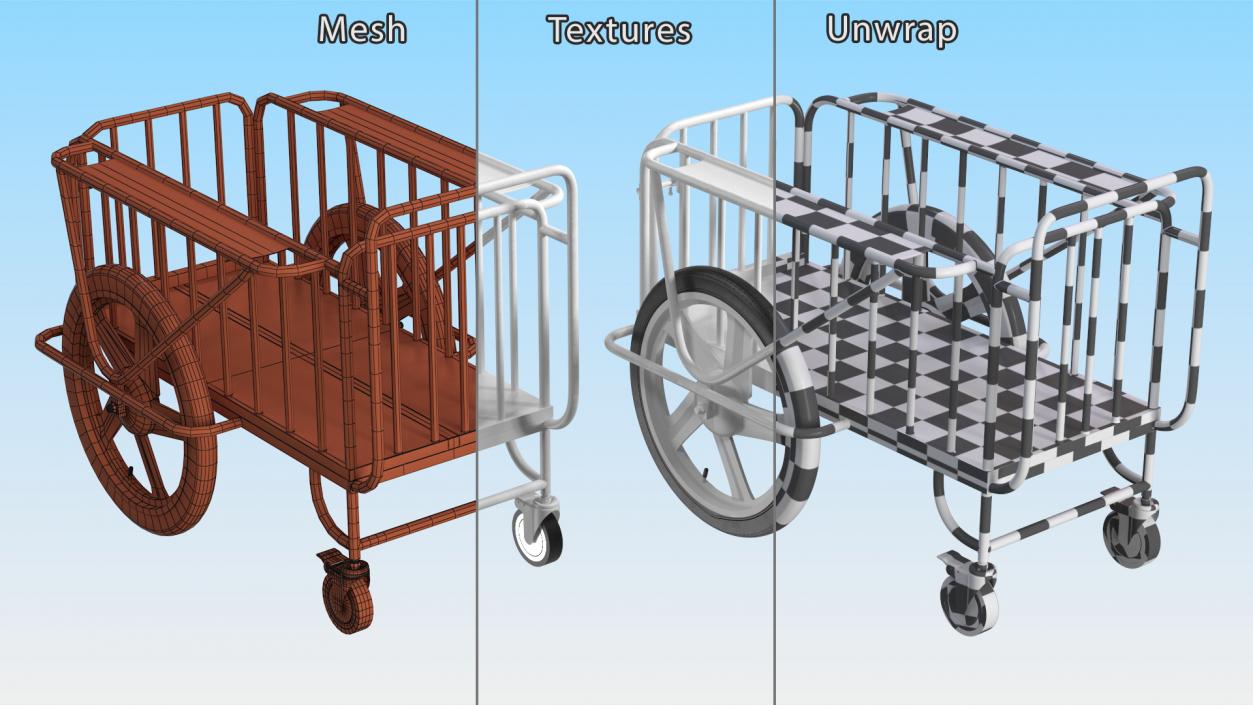 Medical Drugs Trolley White 3D