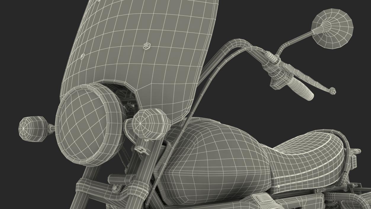 Classic Motorbike Rigged 3D model