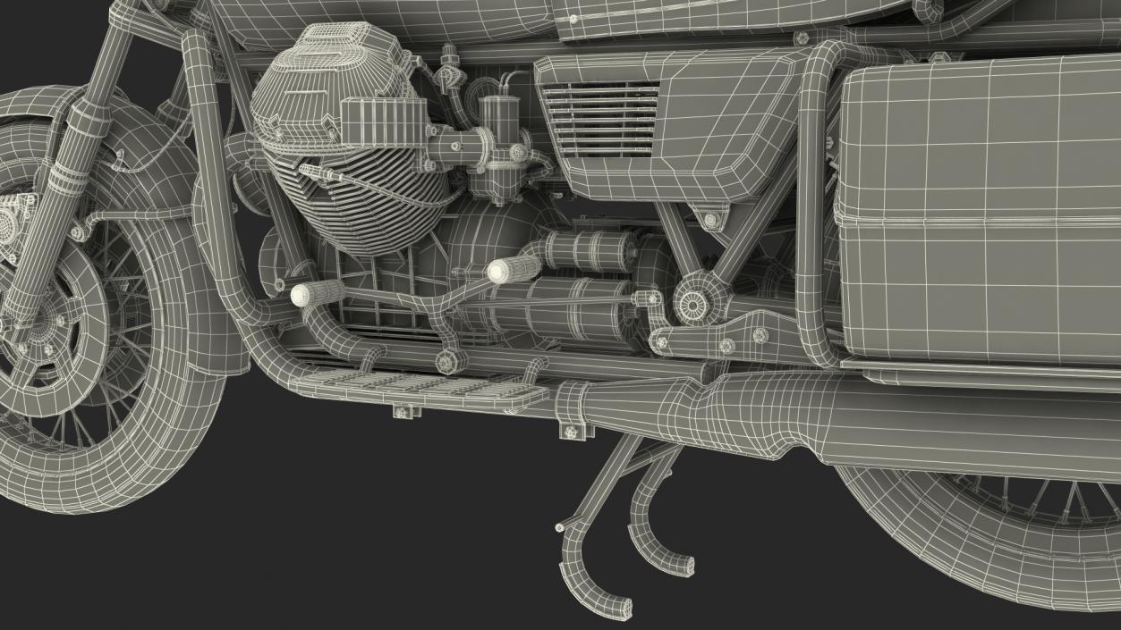 Classic Motorbike Rigged 3D model