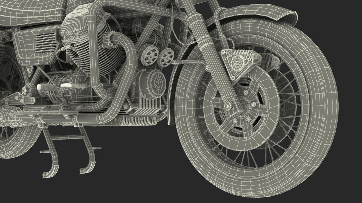 Classic Motorbike Rigged 3D model