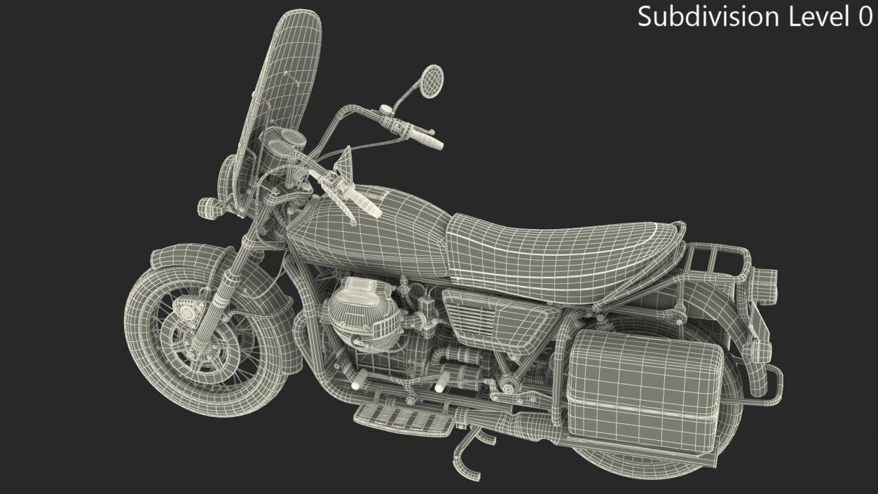 Classic Motorbike Rigged 3D model