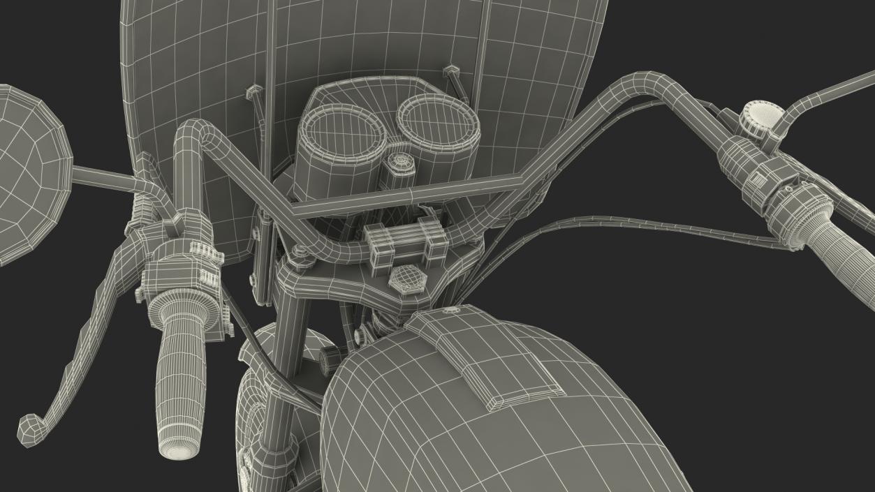 Classic Motorbike Rigged 3D model