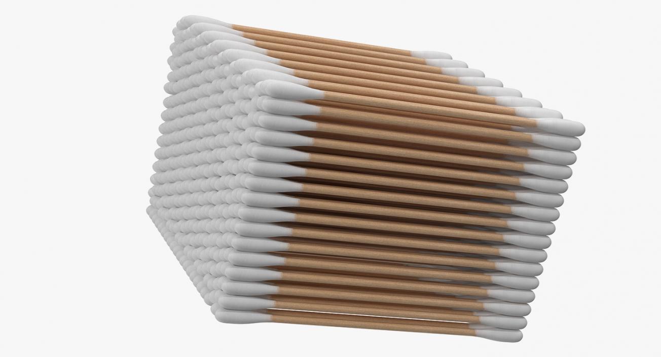 3D Cotton Wooden Swabs in Square Box model