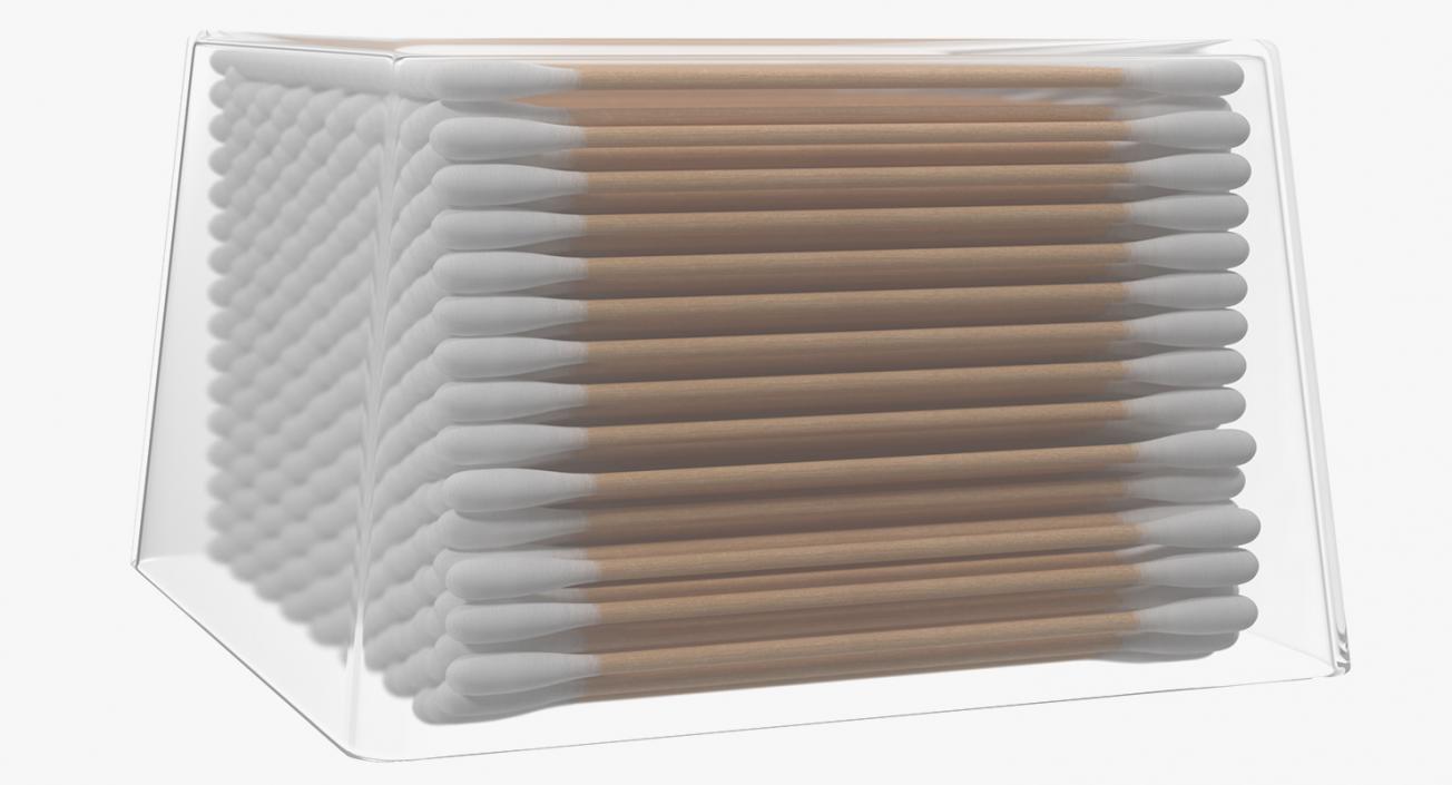 3D Cotton Wooden Swabs in Square Box model