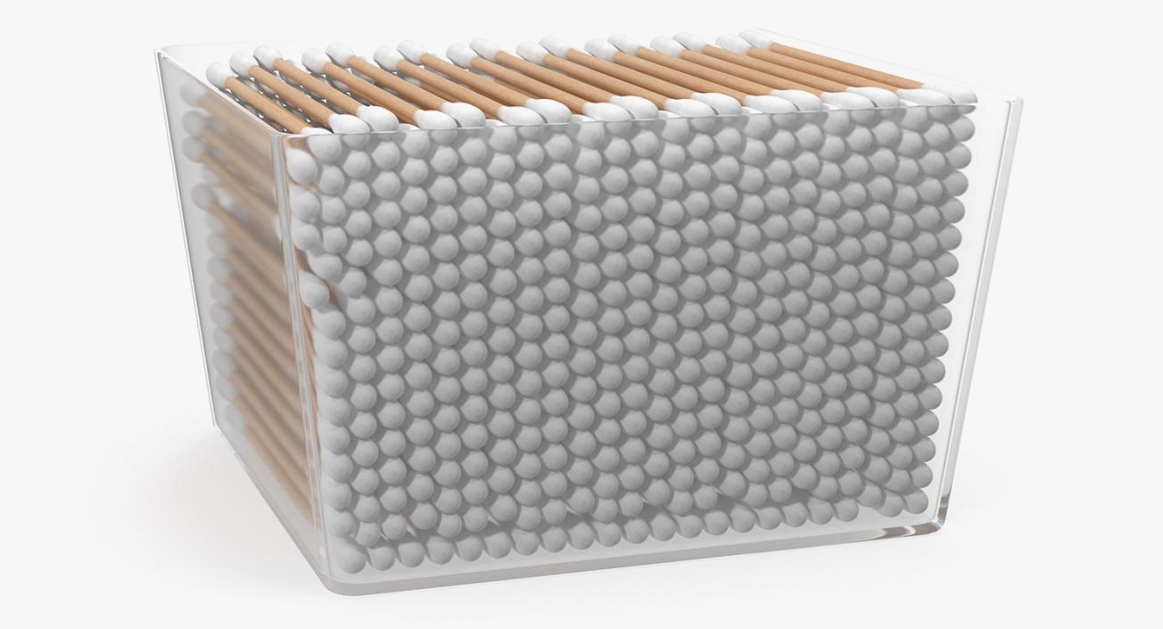 3D Cotton Wooden Swabs in Square Box model