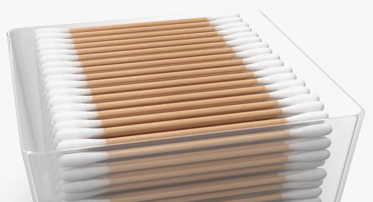 3D Cotton Wooden Swabs in Square Box model