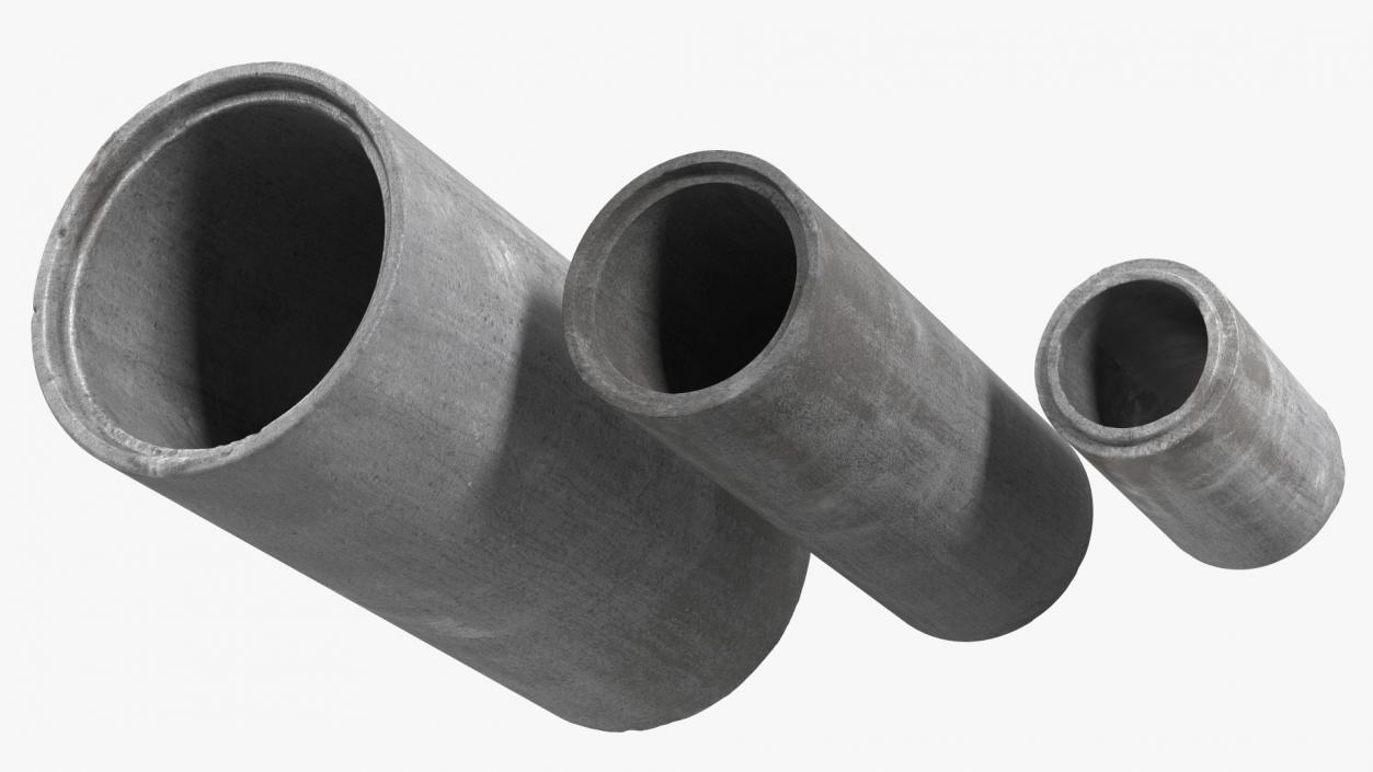 3D model Precast Concrete Drainage Pipes Set