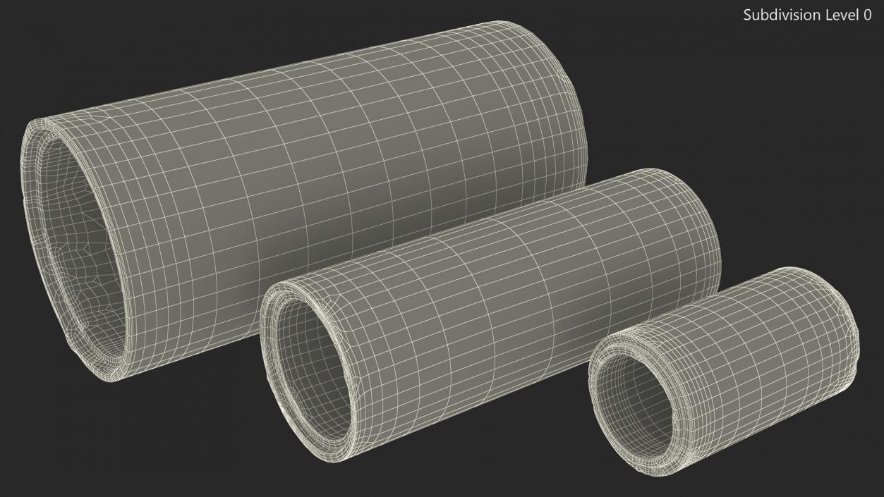 3D model Precast Concrete Drainage Pipes Set