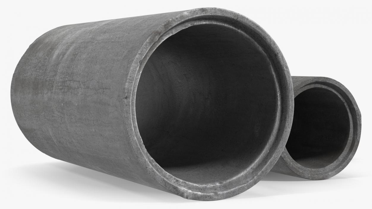 3D model Precast Concrete Drainage Pipes Set