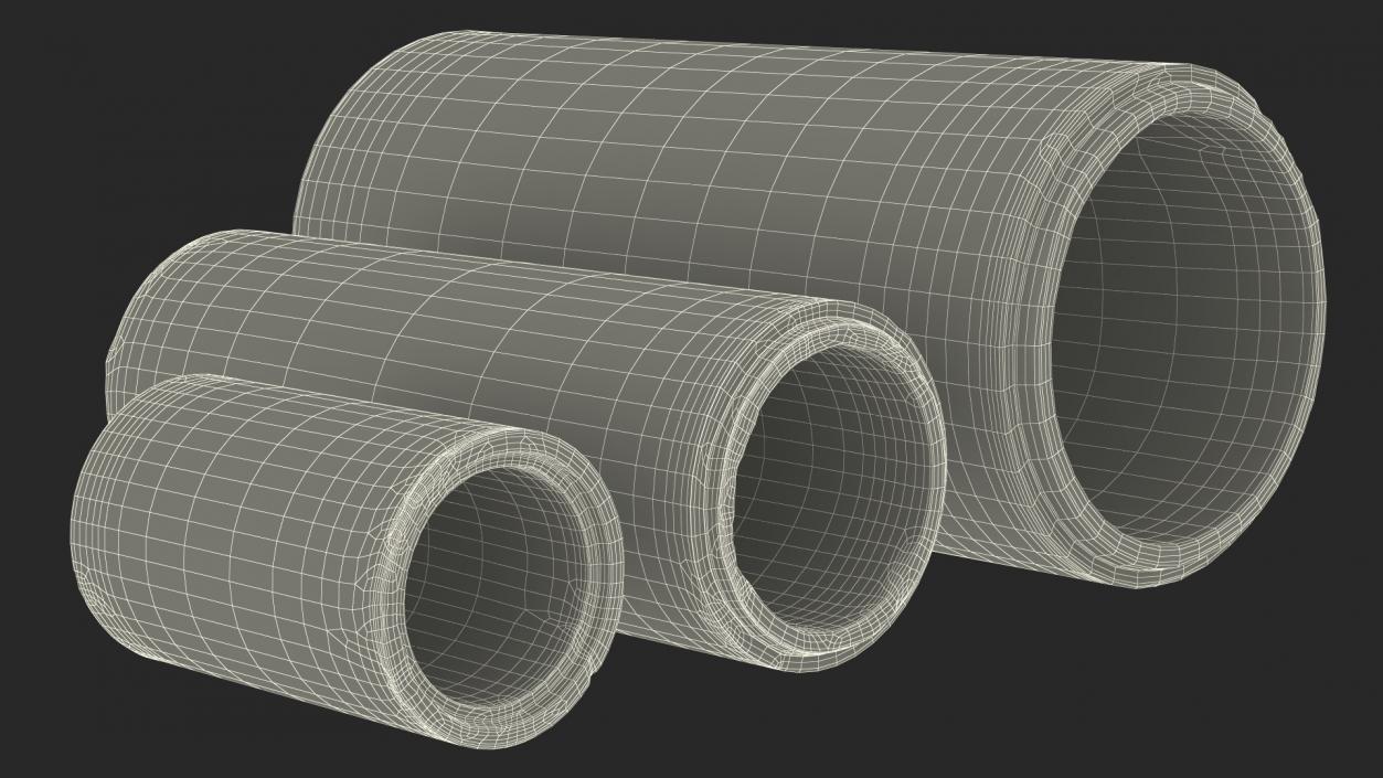 3D model Precast Concrete Drainage Pipes Set