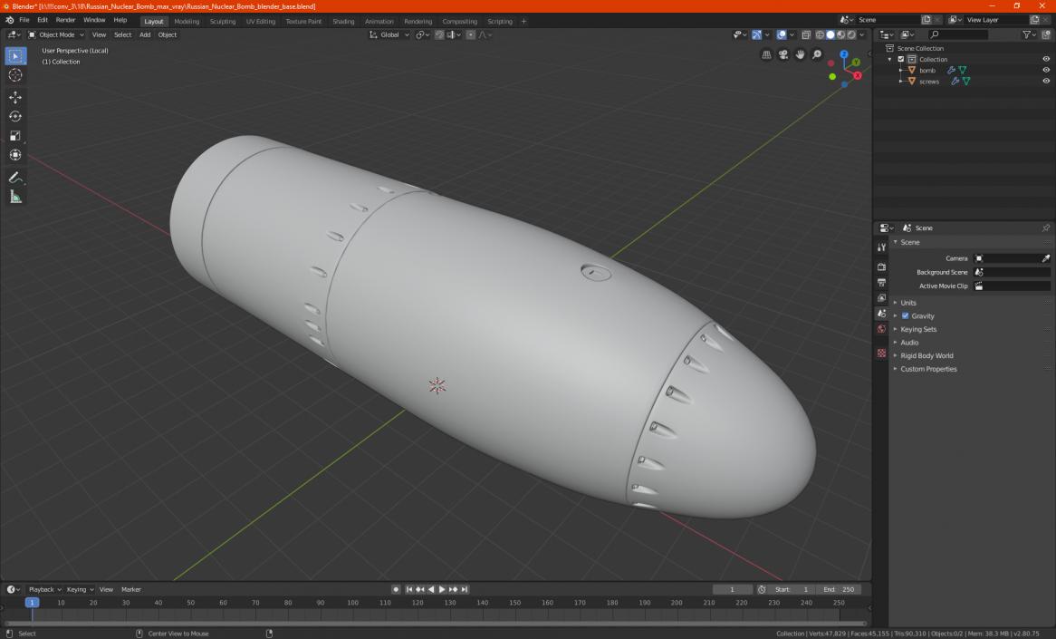 3D model Russian Nuclear Bomb