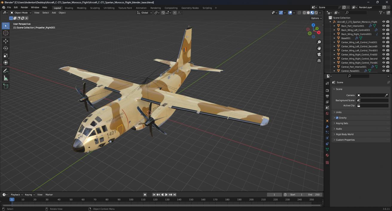 Aircraft C-27J Spartan Morocco Flight 3D