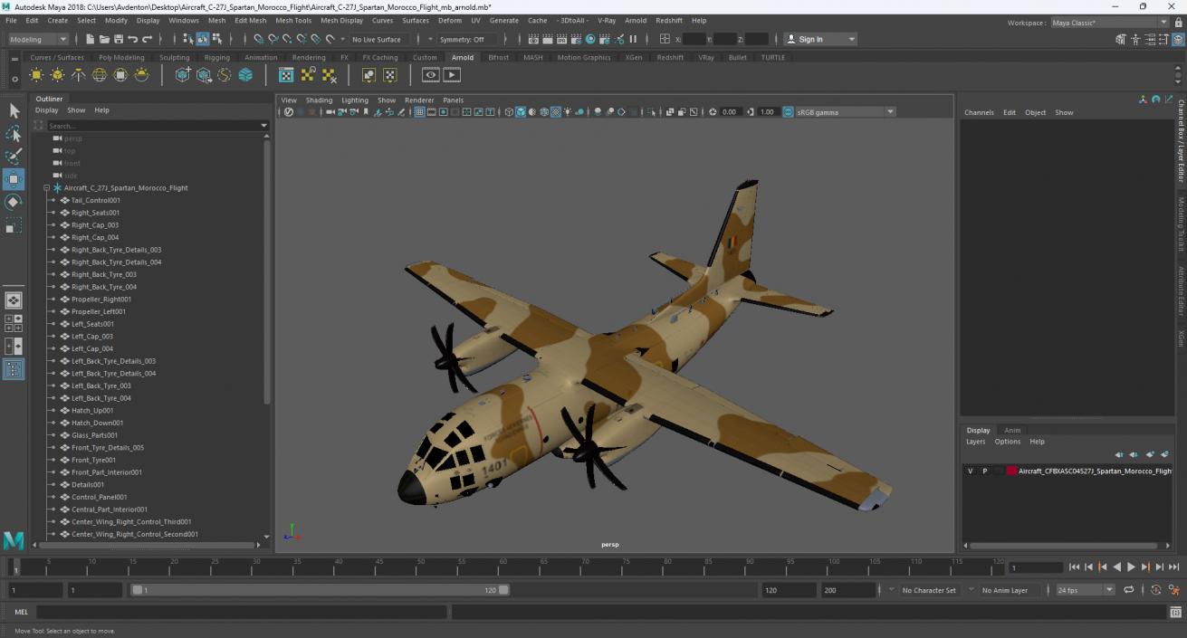 Aircraft C-27J Spartan Morocco Flight 3D