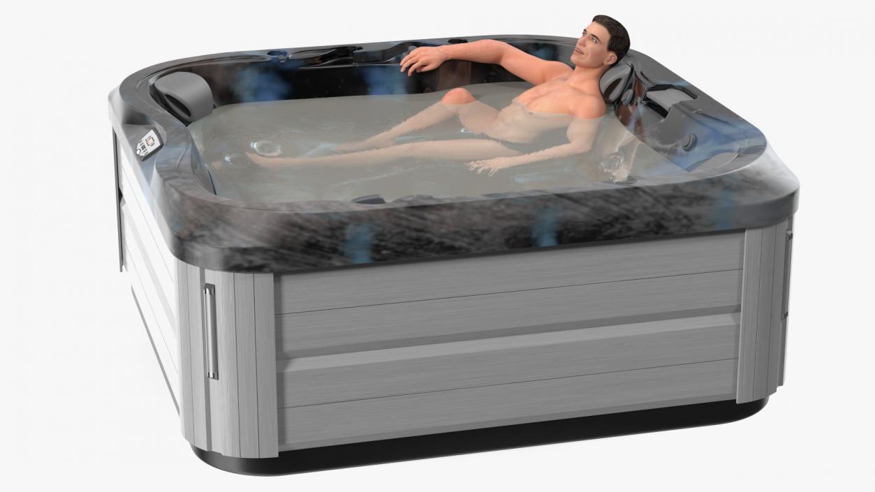 3D Hot Tub with Man