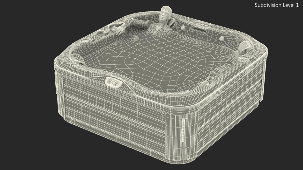 3D Hot Tub with Man