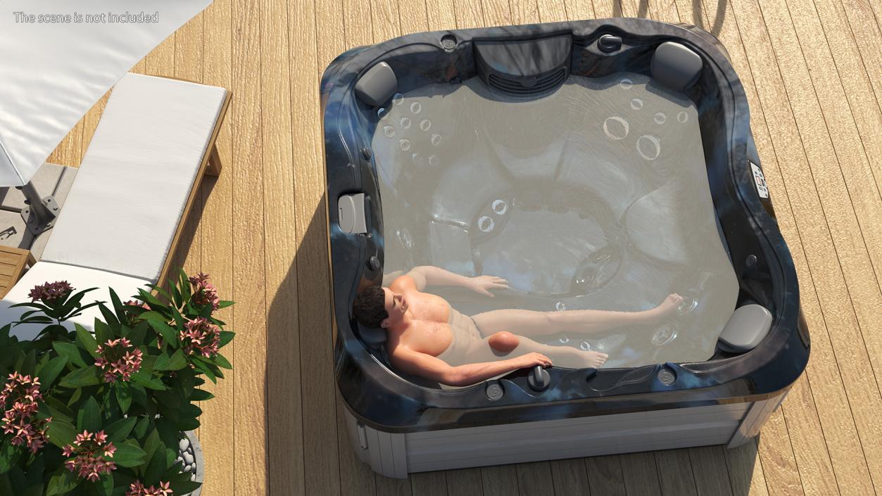 3D Hot Tub with Man