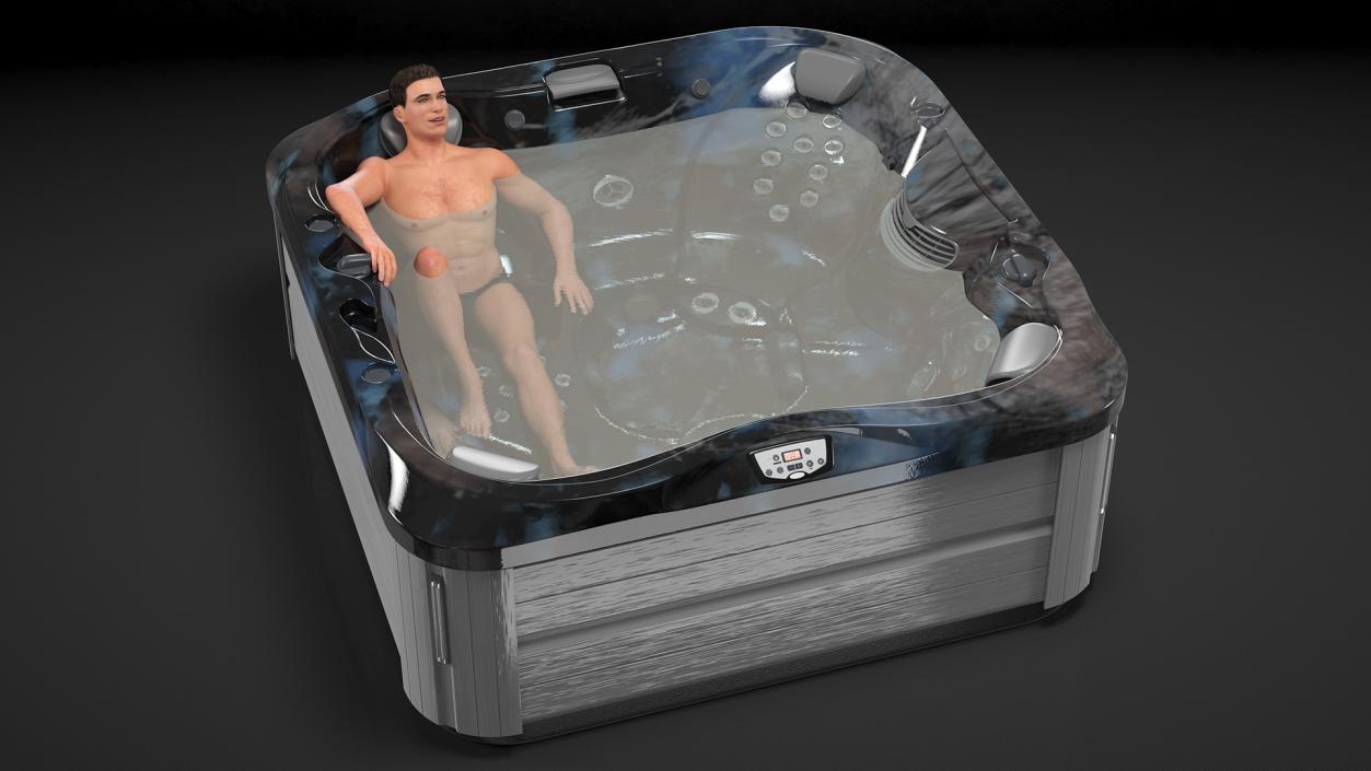 3D Hot Tub with Man