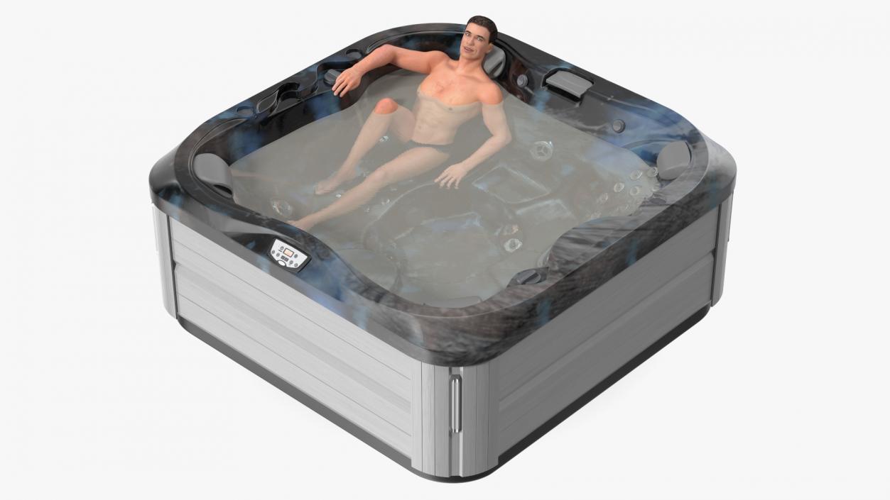 3D Hot Tub with Man