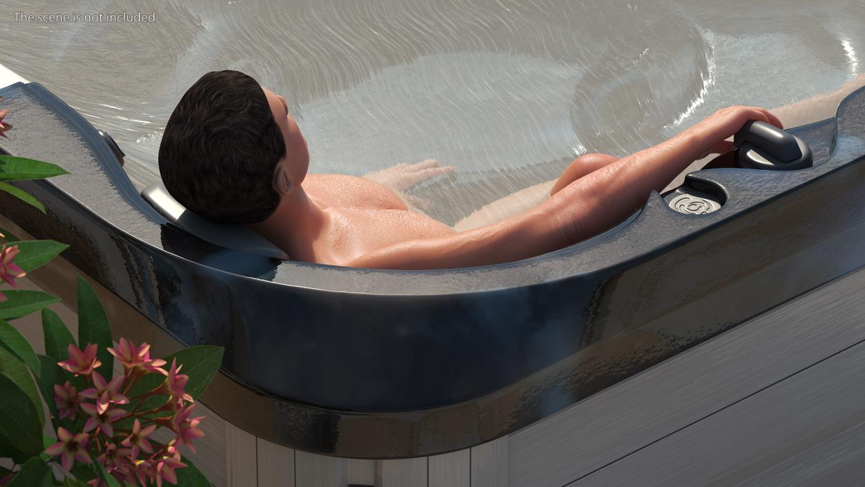 3D Hot Tub with Man