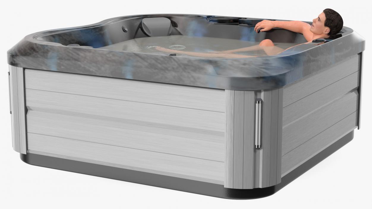 3D Hot Tub with Man